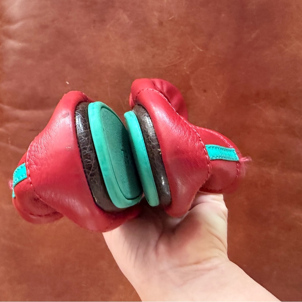 Tieks Red Leather Ballet Flats 10 - Picture 8 of 10